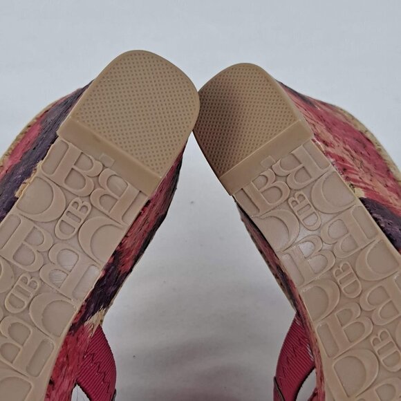 Dana Buchman Size 6M Billy Sandals Red Woven Braided Straps Cork Sole NWOT - Picture 11 of 15